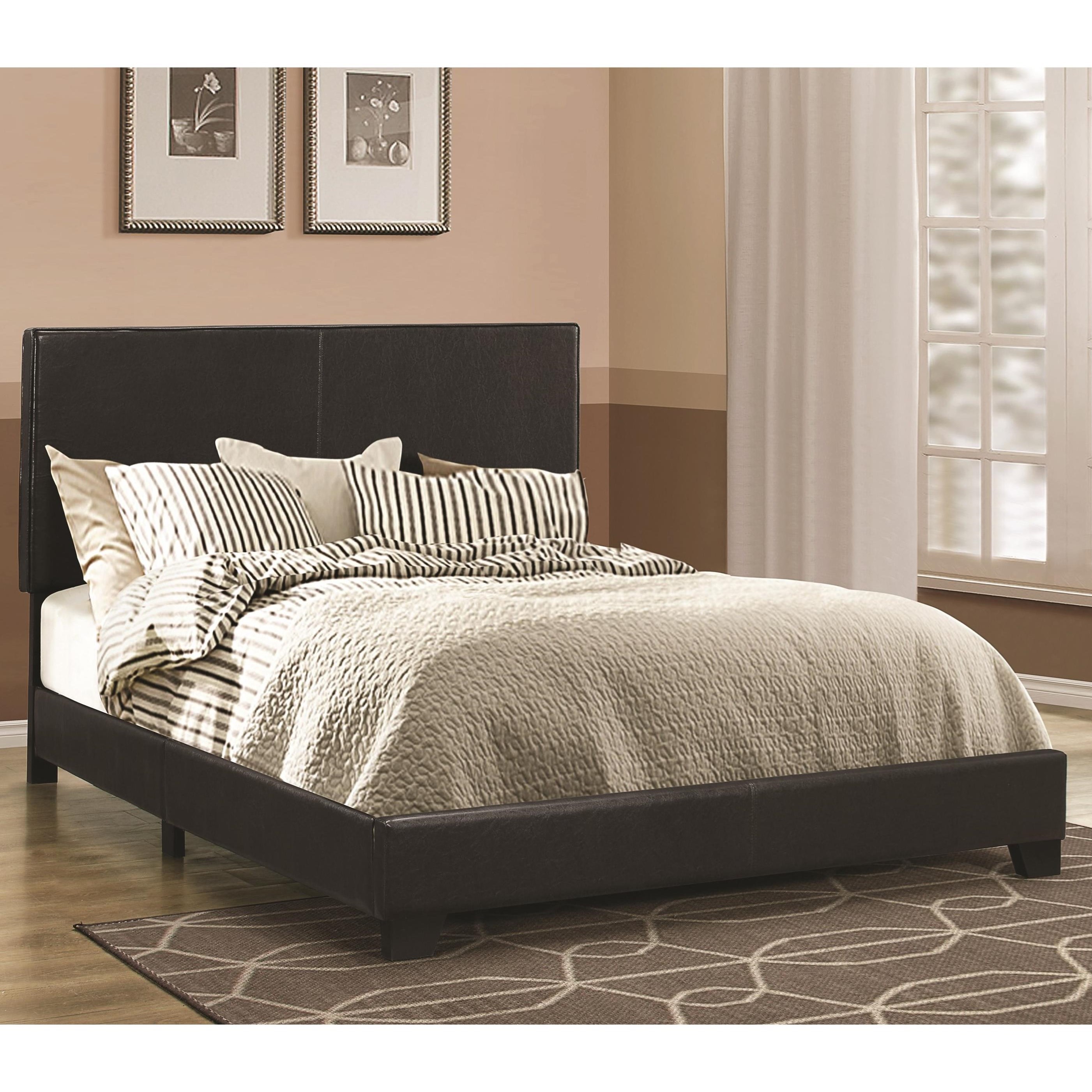 Coaster Dorian Black Leatherette Upholstered California King Bed Rife